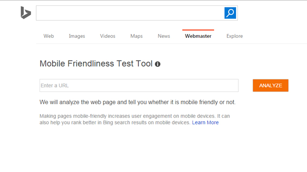 Bing Mobile Friendliness Test Tool